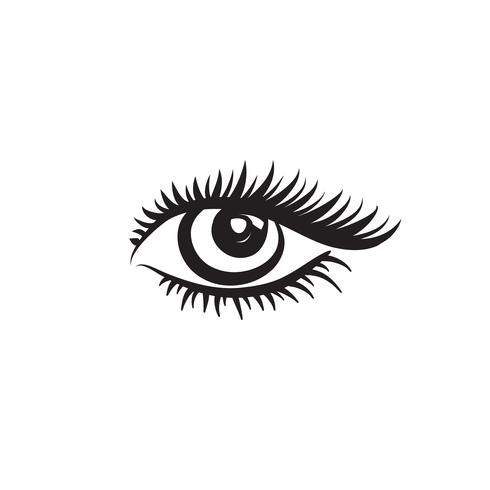 Eye logo. Eye design in minimalistic graphic style. Make up sign vector