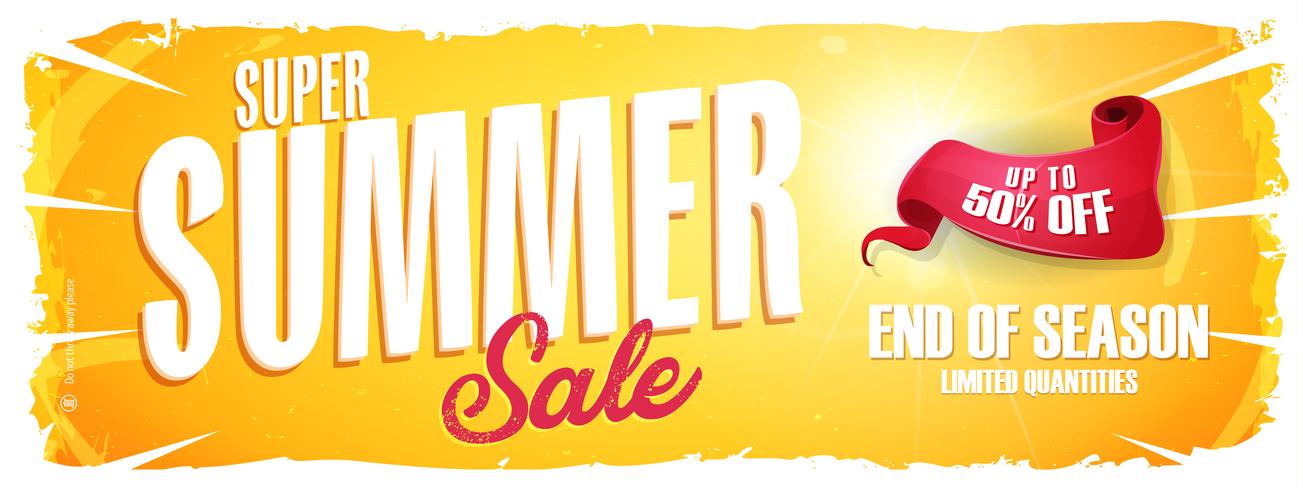 Summer Sale Extra Wide Banner vector