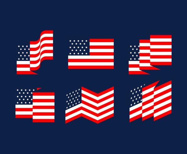 Conjunto de la bandera americana vector