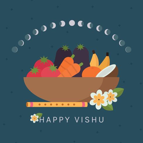 Feliz año solar nuevo o Vishu vector