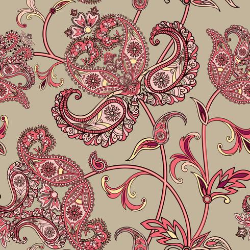 Floral seamless background. Oriental ornament. Flower pattern. vector