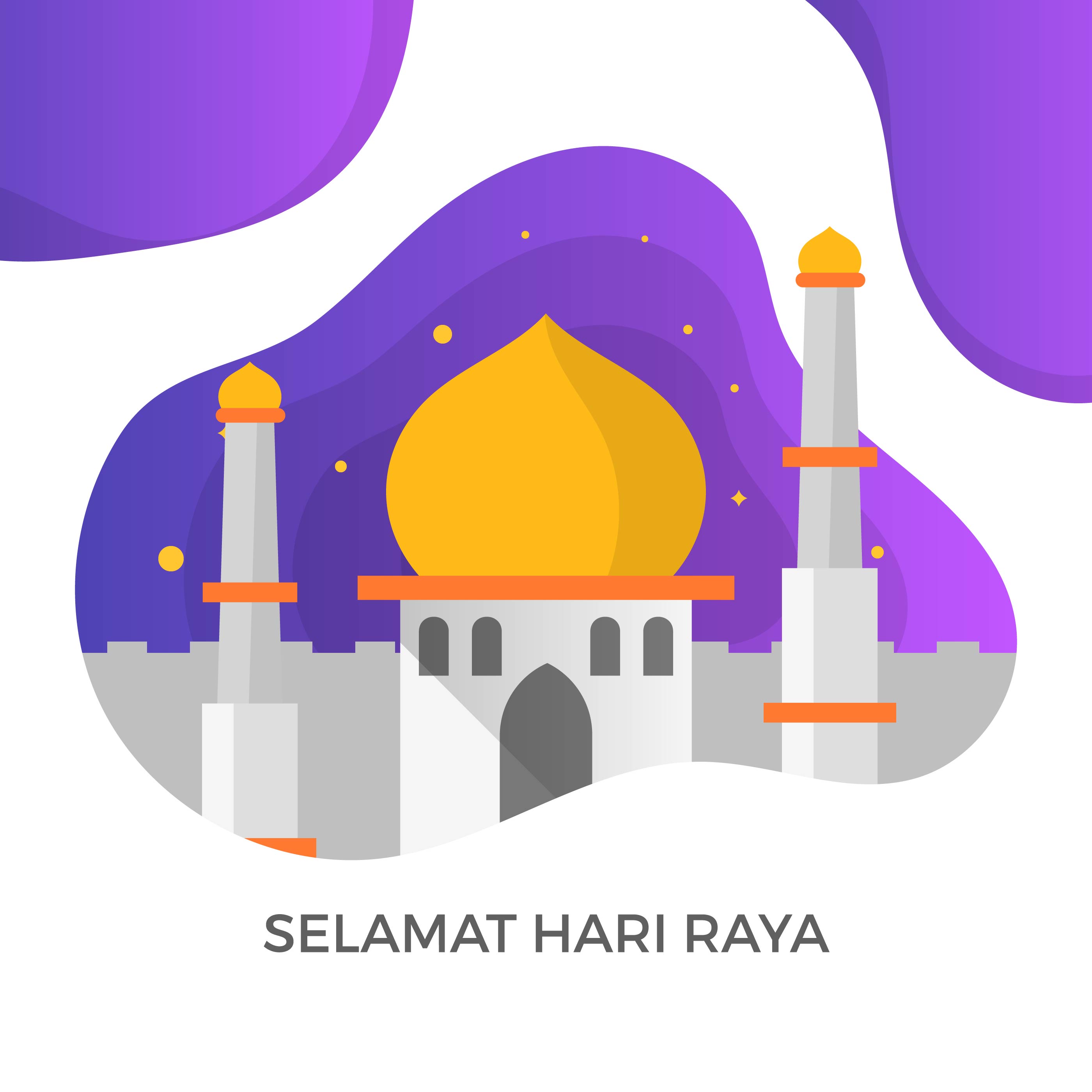 Modern Simple Selamat Hari Raya Eid Mubarak Greetings ...