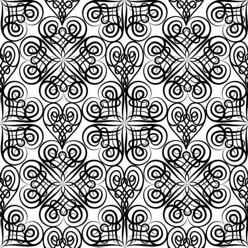 Abstract celtic floral seamless pattern. Line oriental ornament vector