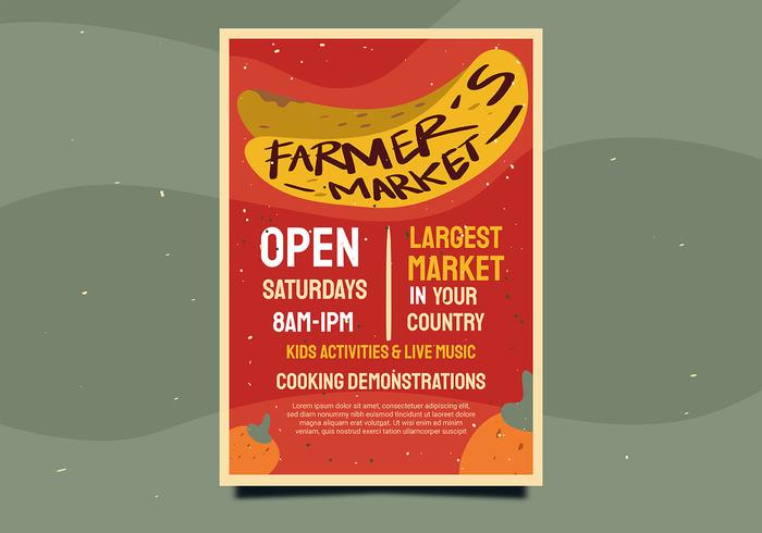 Flyer Design Farmers Market vector