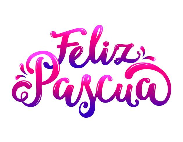 Colorful Feliz Pascua Typography vector