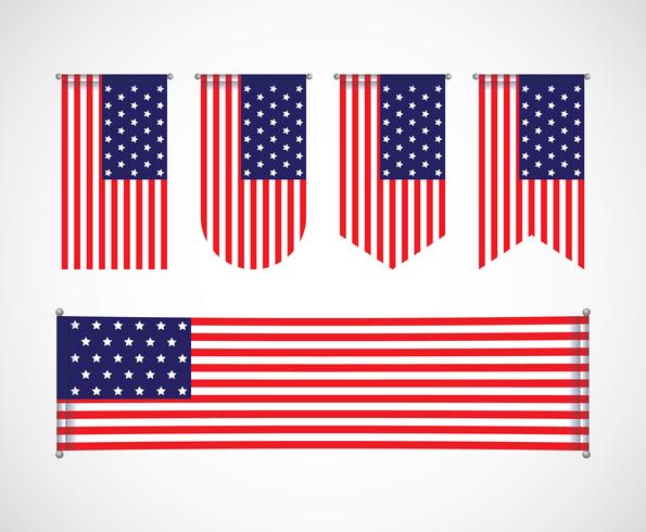 Conjunto de Banners de USA vector