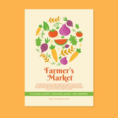 Farmers Market Flyer Template vector
