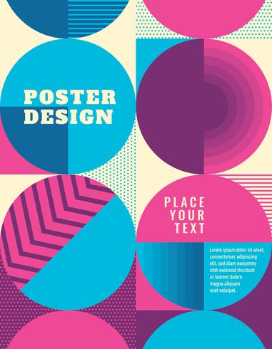 Geometric poster design vector