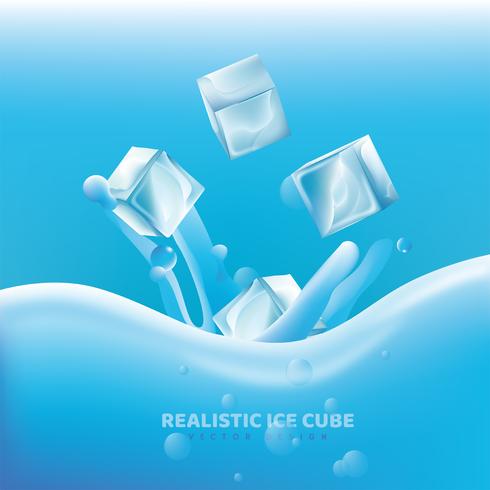 Realistic Ice Cube Vector Design
