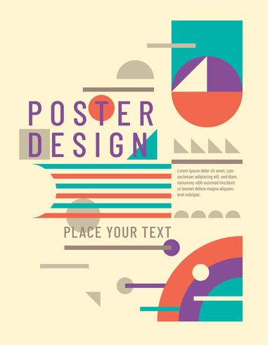 Geometric poster design vector