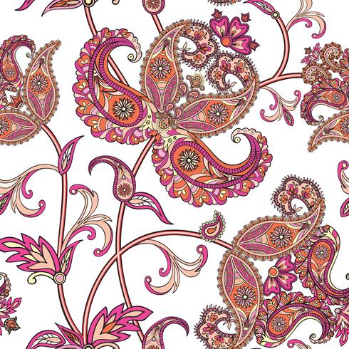 Floral seamless background. Oriental ornament. Flower pattern. vector