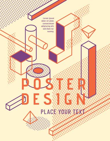 Geometric poster design vector