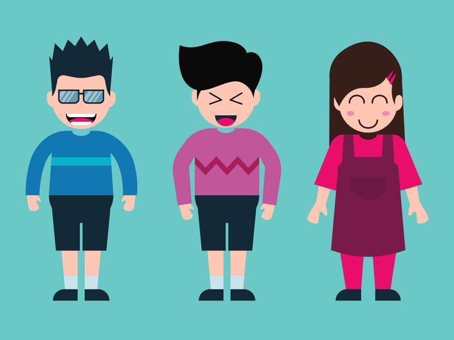 Children Character Cartoon Set vector
