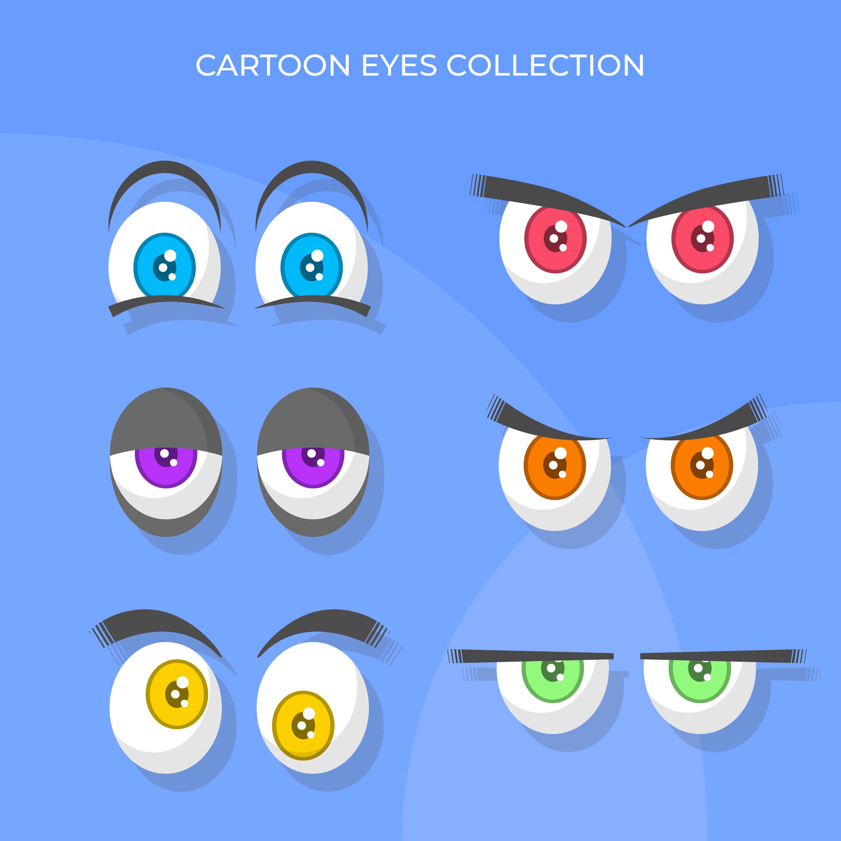 Flat Funny Cartoon Eyes Vector Collection 525024 Vector Art at Vecteezy Flat Funny Cartoon Eyes Vector Collection 525024 Vector Art at Vecteezy