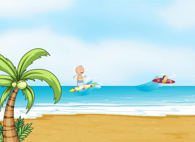 beach and ocean vector