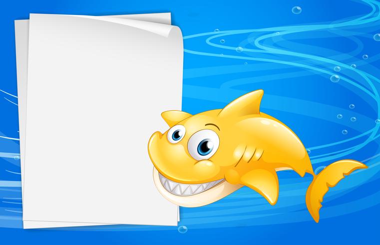 A yellow fish beside an empty paper 525175 Vector Art at Vecteezy