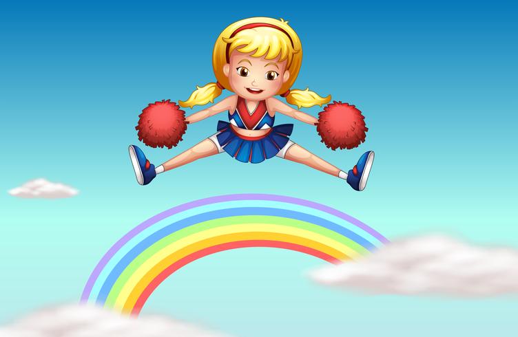 A cheerer above the rainbow vector