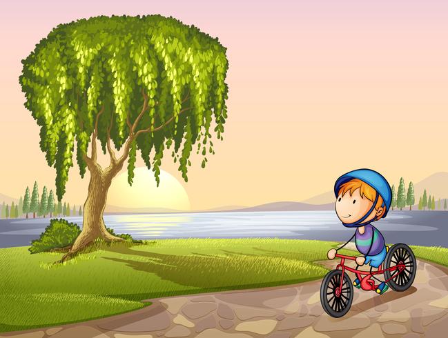 boy in park vector