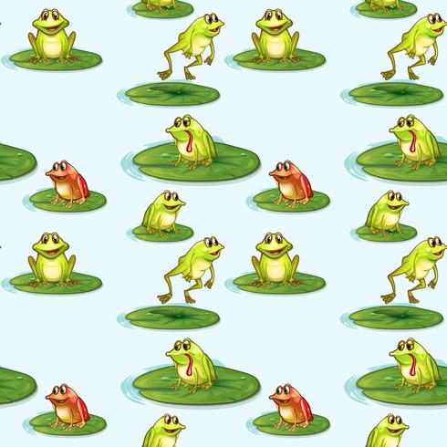 Seamless design of the frogs at the pond vector