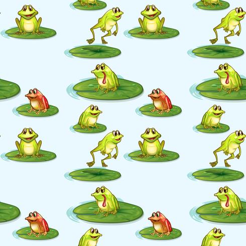 Seamless design of the frogs at the pond vector