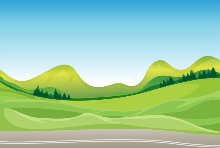 A road and a beautiful landscape vector