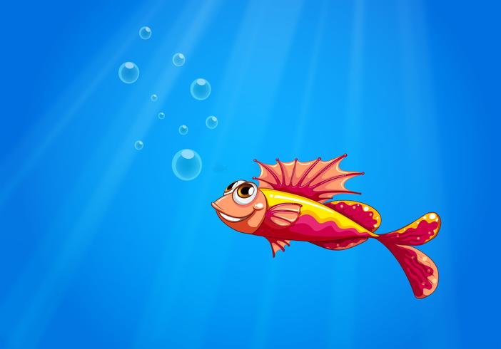 An ugly fish underwater vector