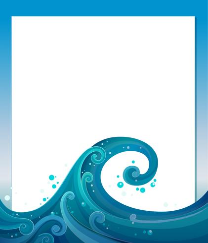 An empty template with blue waves vector