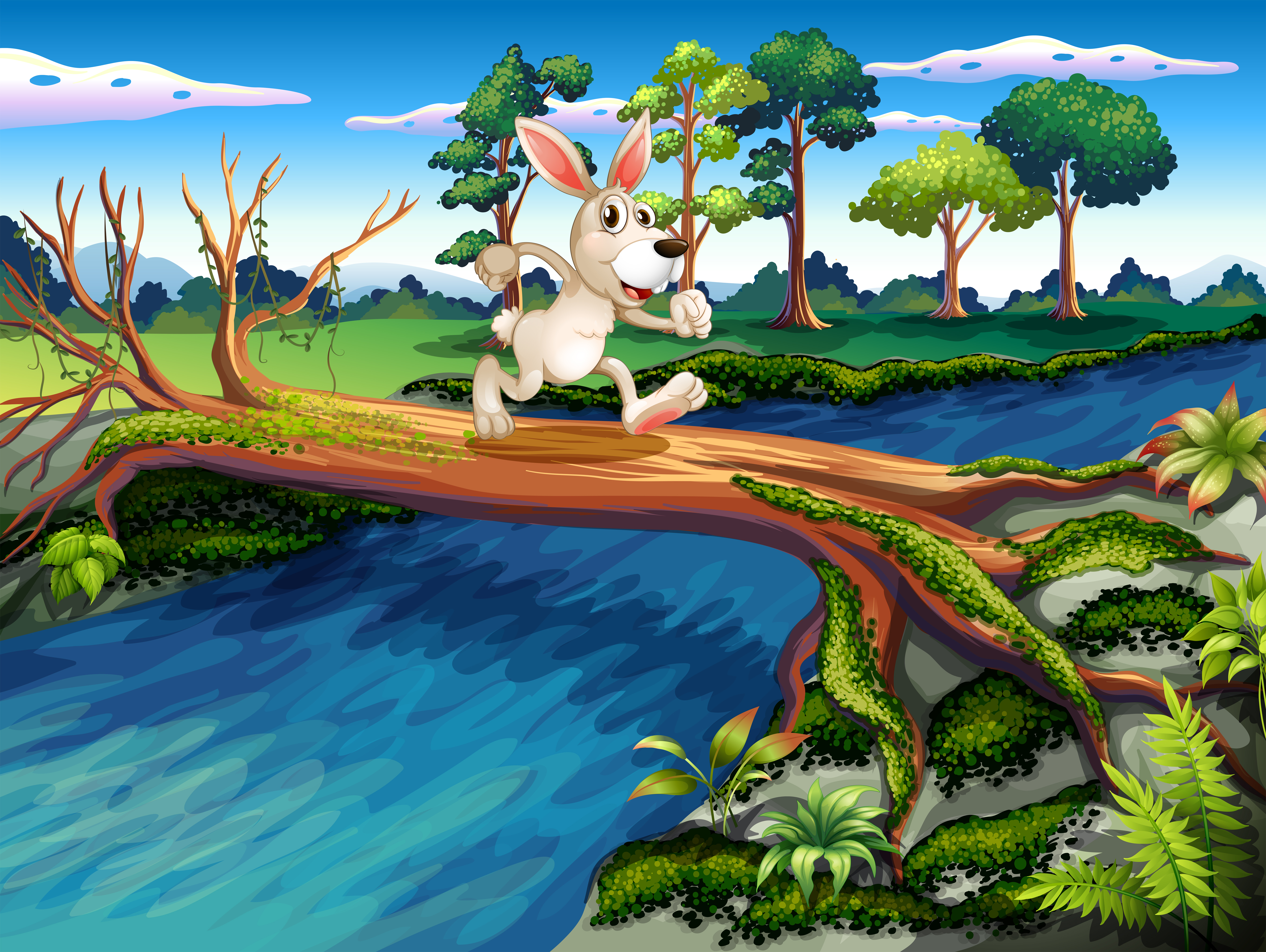 Download A rabbit crossing the river - Download Free Vectors ...