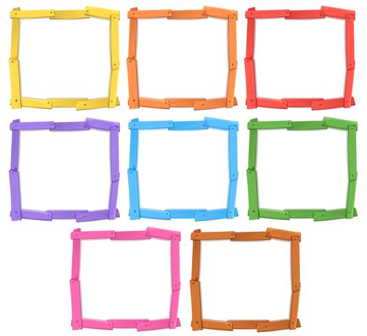 A set of wooden frame vector