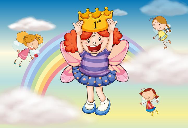 A girl with a crown vector