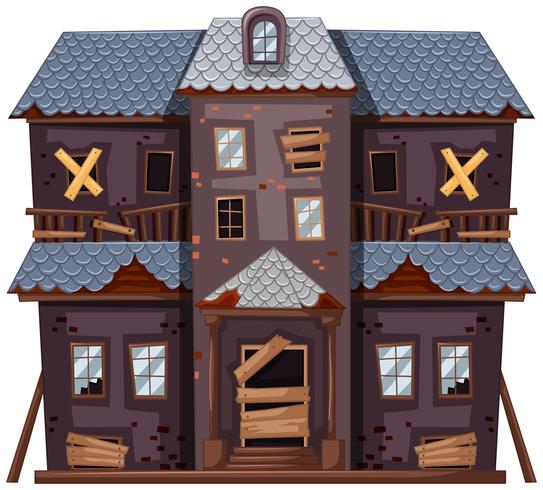 Old house in gray color vector