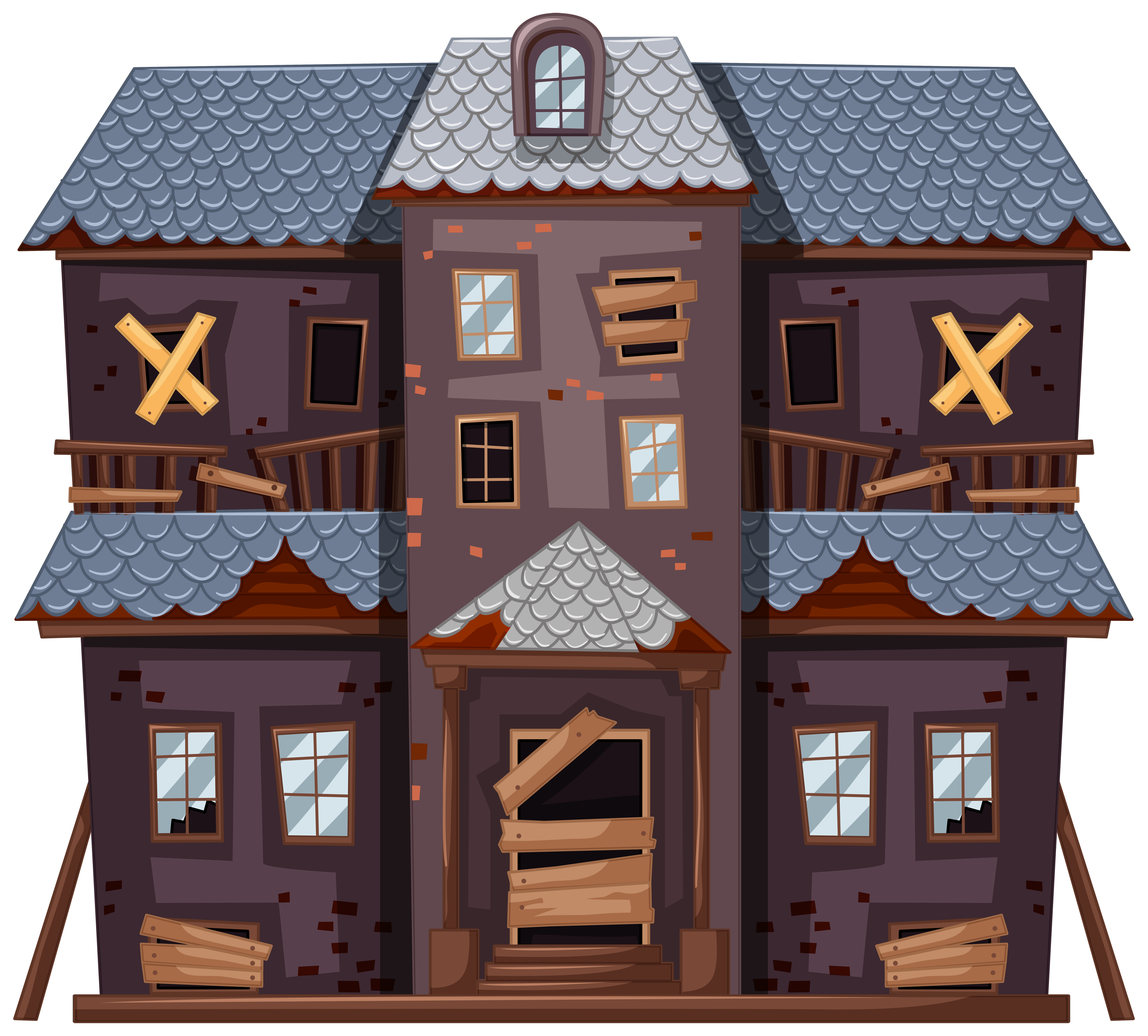 Download Old house in gray color - Download Free Vectors, Clipart Graphics & Vector Art
