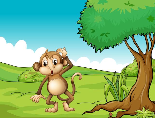 A tired monkey  vector