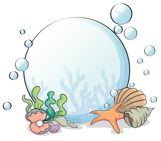 A crystal ball with seashells vector