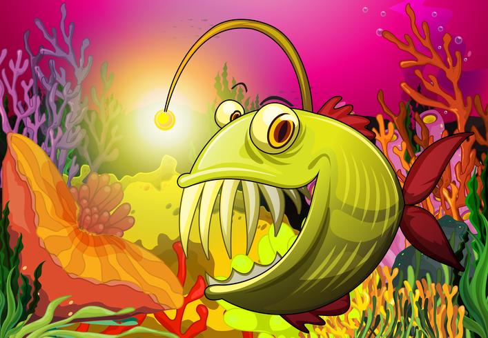 A big fish under the sea vector