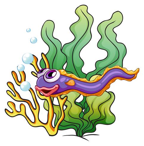 An eel fish under the sea vector