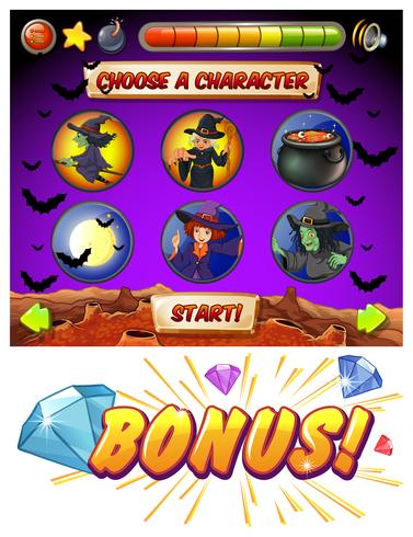 Game template with halloween theme