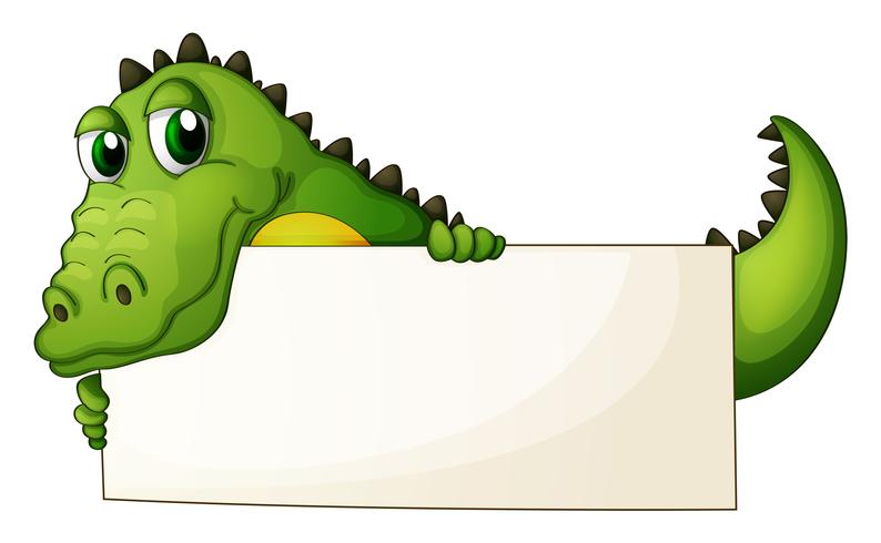 A crocodile holding an empty signage vector