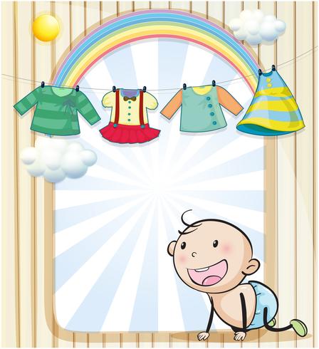 A baby girl's clothes hanging vector