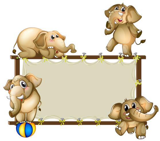 Elephant and frame vector