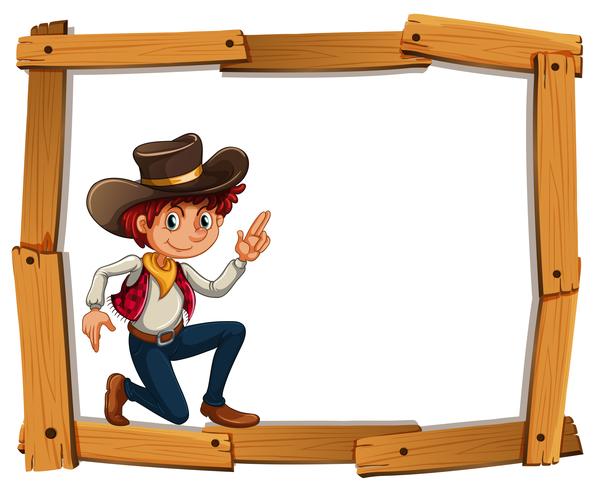 Frame template with cowboy vector