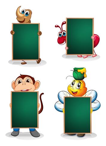 Animals with empty banners vector