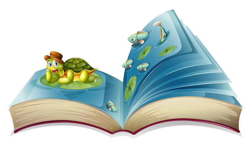 Turtle book vector