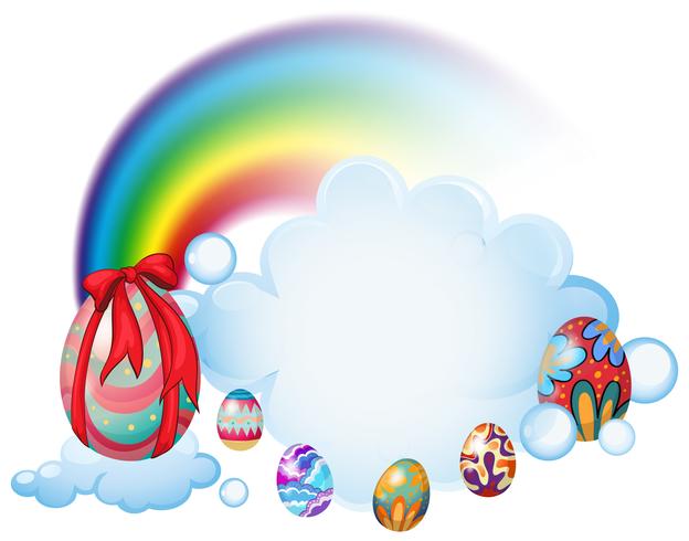 Easter eggs above the clouds