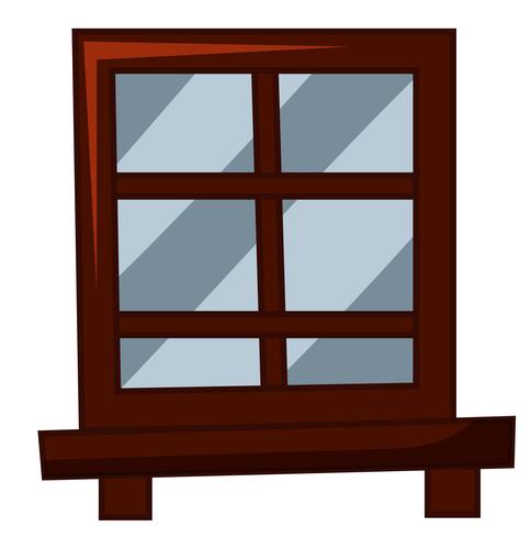 Window with wooden frame vector