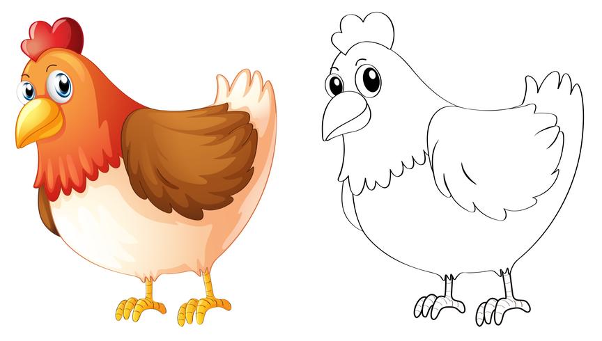 Garabatos de dibujo animal para pollo. vector