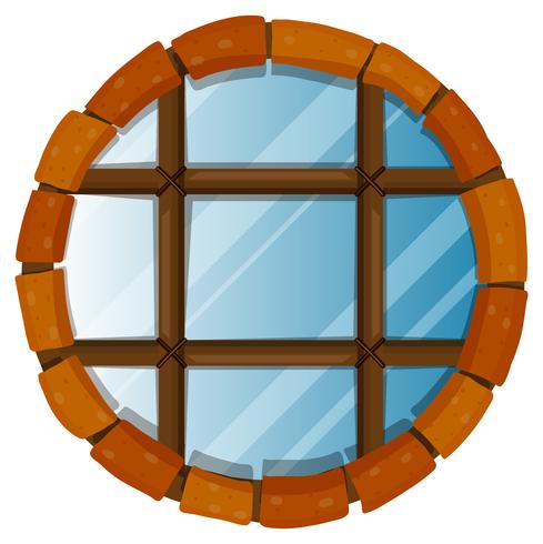 Window with round bricks on border vector