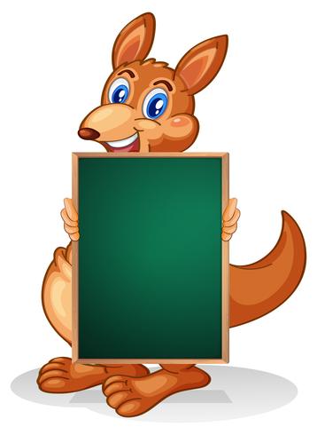 A kangaroo holding an empty blackboard vector