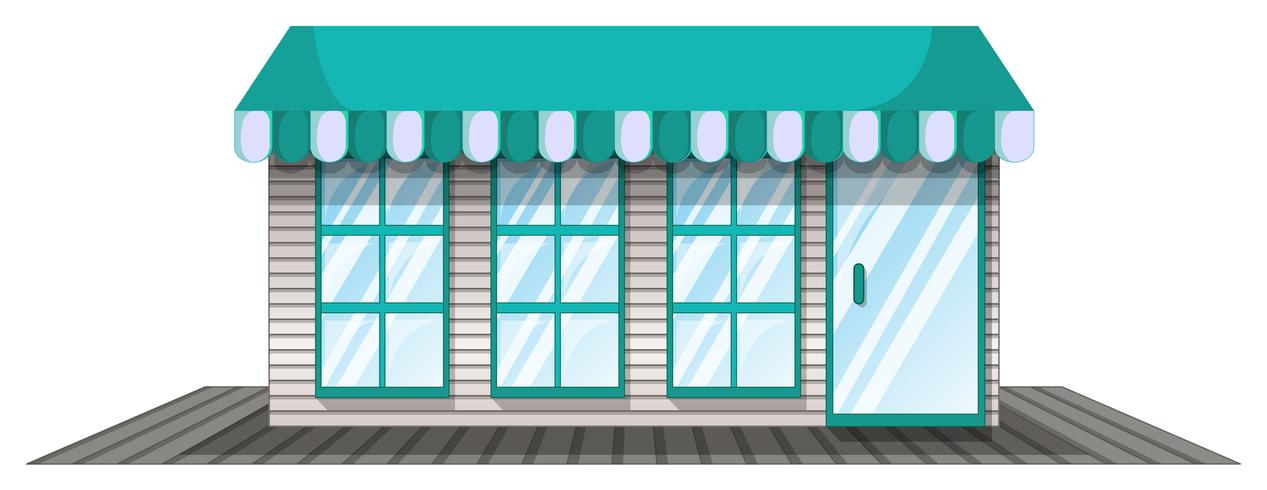 Coffee shop with blue roof vector