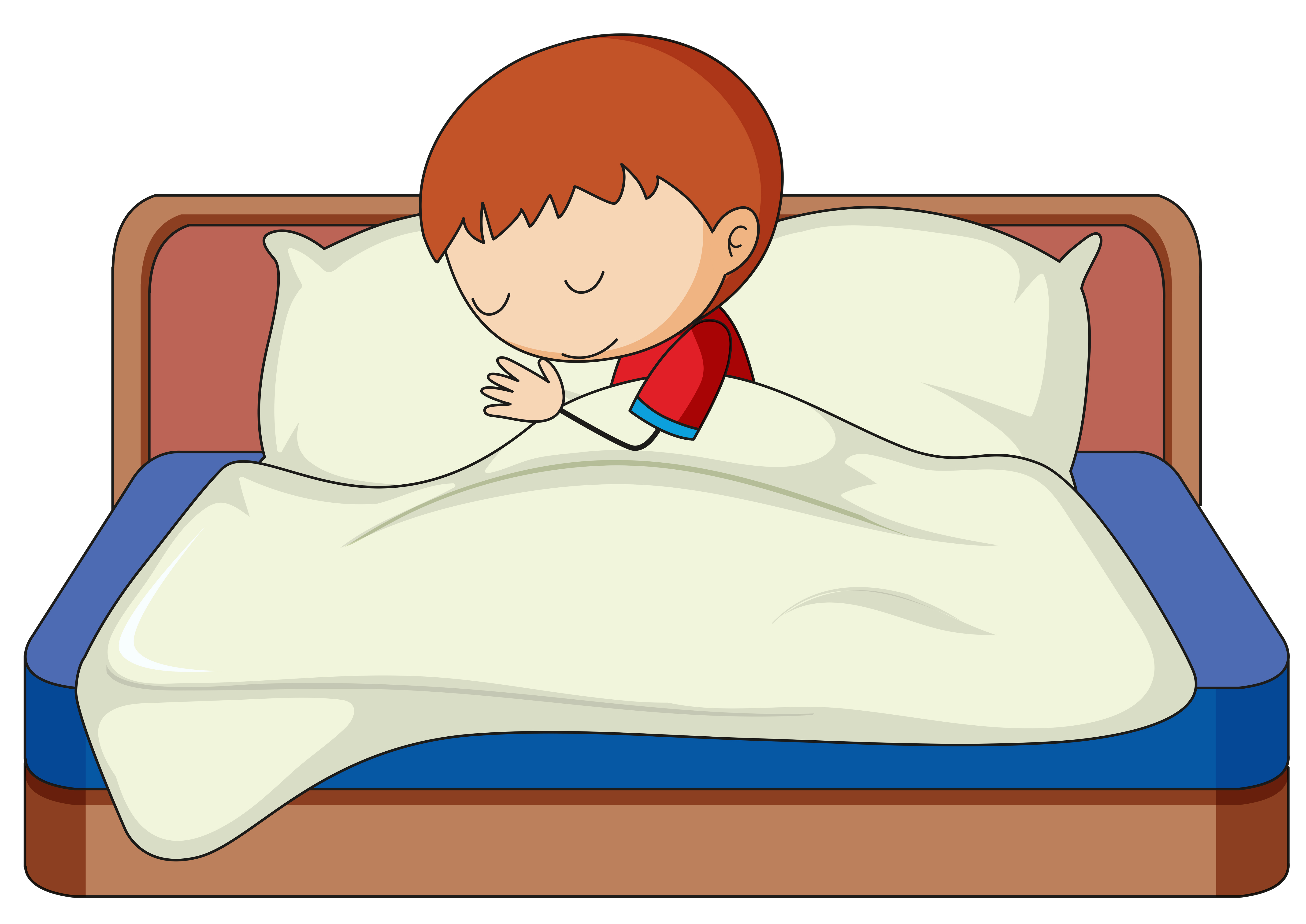 A boy sleeping on the bed 525971 Vector Art at Vecteezy